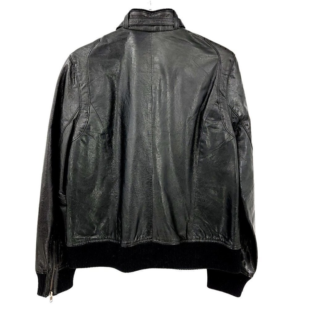 Ruff Hewn Leather Women's L Black Jacket '80s Flashback Zipper Sleeves Stretch - Picture 9 of 16